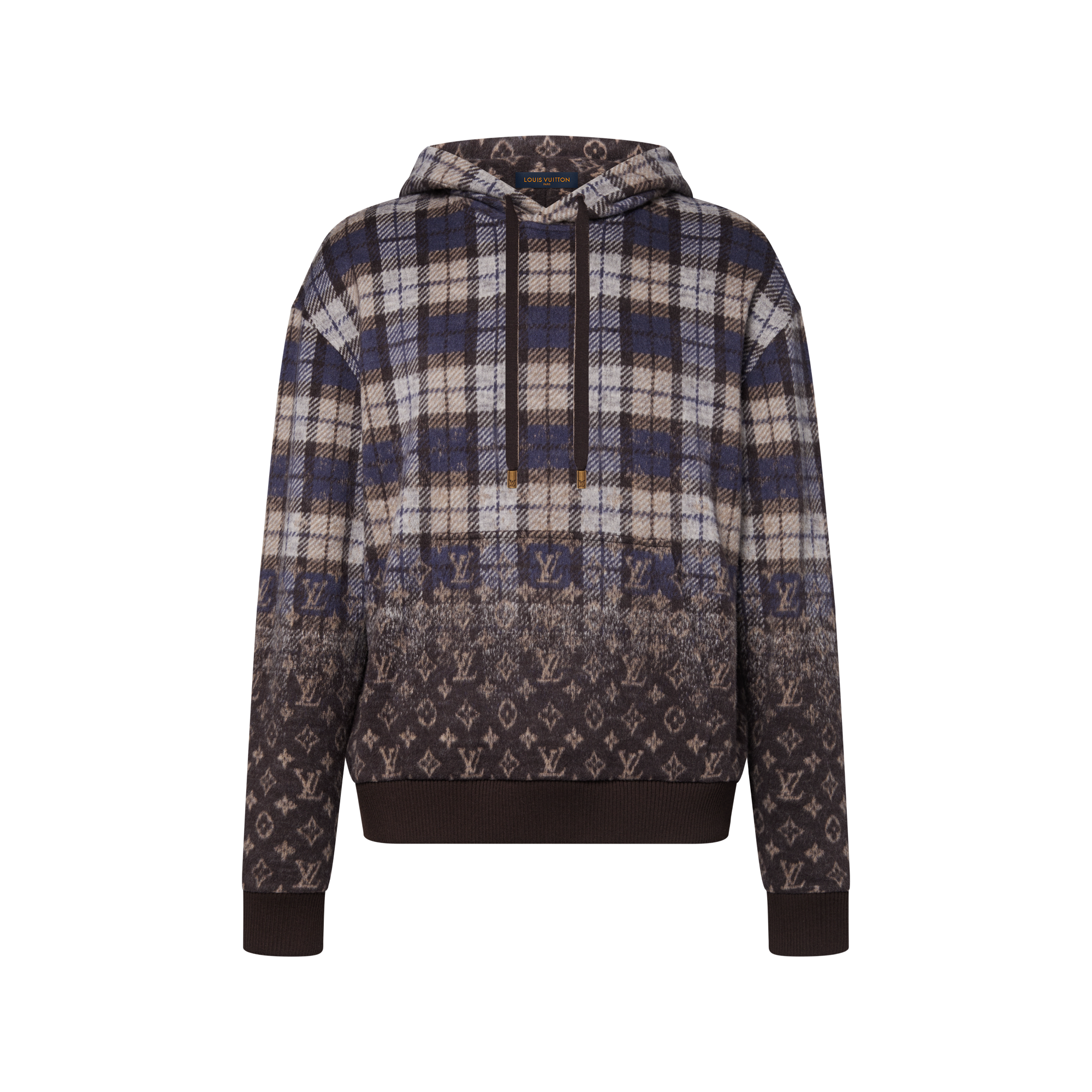 Moletom com Capuz Monogram Xadrez Desbotado - Ready-to-Wear